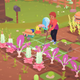 A character farms in the game Ooblets.